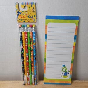 Set of 2: Pete The Cat Pencils & Dr. Seuss Note Pad - NEW / SEALED